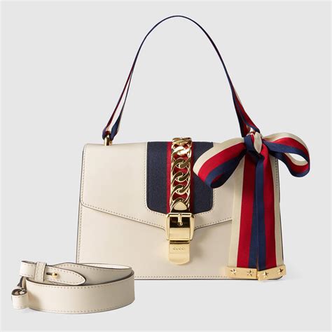 gucci white sylvie bag|gucci sylvie bag history.